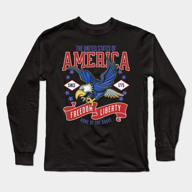 Freedom and Liberty Since 1776 Long Sleeve T-Shirt by Danny Gordon Art